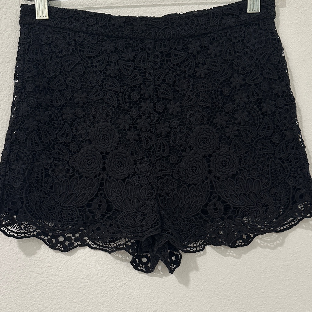 Red Valentino Lace Crochet Women's Shorts Black